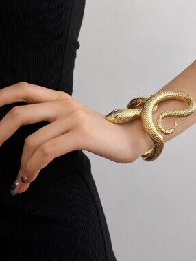 Sculpted Gold Snake Wrap Bracelet
